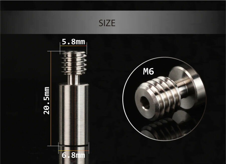 Kraken Compatible Heat Break (All Metal Heat Break) - Stainless Steel - 4000395537178 - DREMC STORE