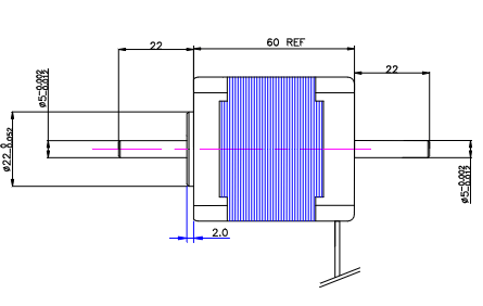 LDO NEMA 17 Motor LDO - 42STH60 - 2004BH High Temp 42 - 60 Dual Shaft - LDO - 42STH60 - 2004BH - DREMC STORE