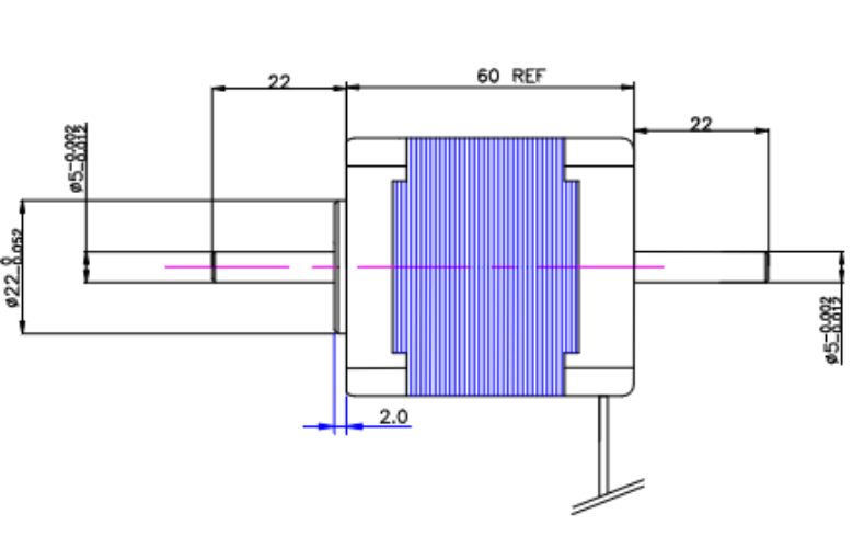 LDO NEMA 17 Motor LDO - 42STH60 - 2004BH High Temp 42 - 60 Dual Shaft - LDO - 42STH60 - 2004BH - DREMC STORE