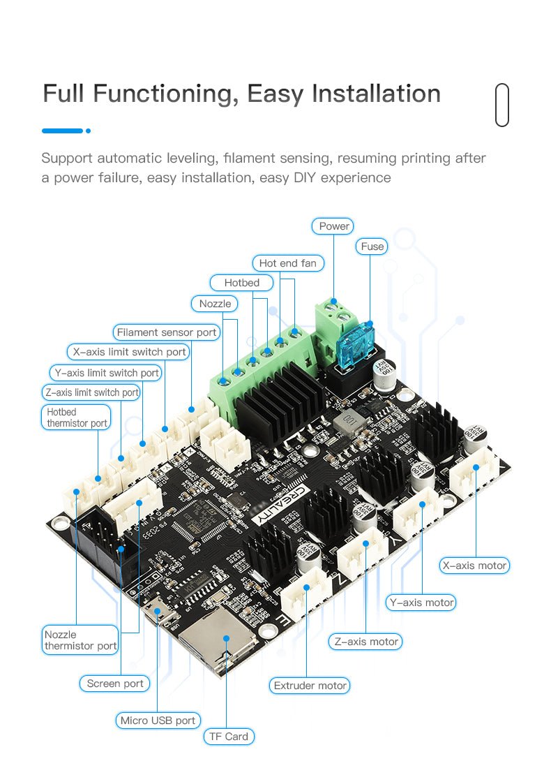 Official Creality Ender 3 V2 32bit Replacement Silent Control Board 4.2.7 - 4002020012 - DREMC STORE