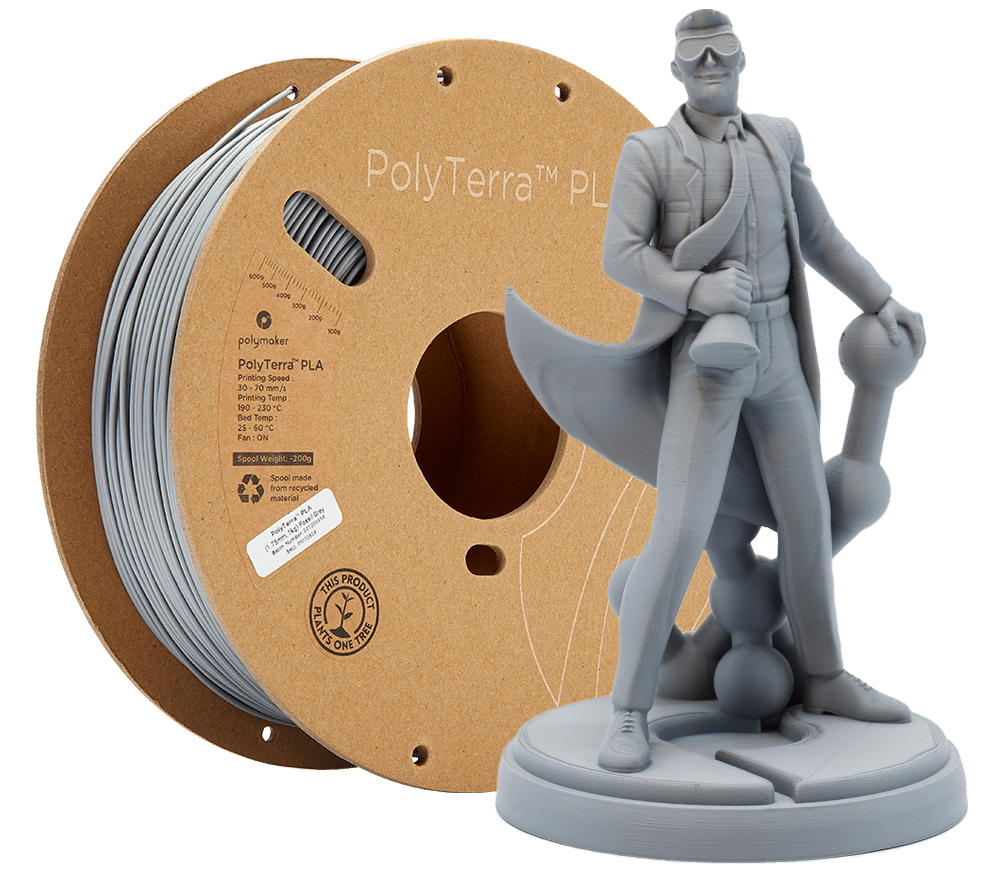 Panchroma™ Matte PLA (Formerly PolyTerra™ PLA) Filament 1.75mm 1kg - Fossil Grey - PM70824 - DREMC STORE