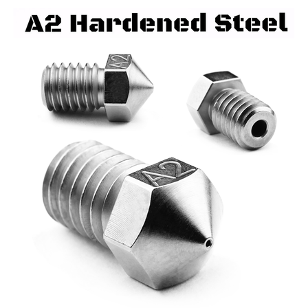 Plated A2 Hardened Tool Steel Nozzle RepRap - M6 Thread 1.75mm Filament - 0.4mm - M2573 - 04 - DREMC STORE