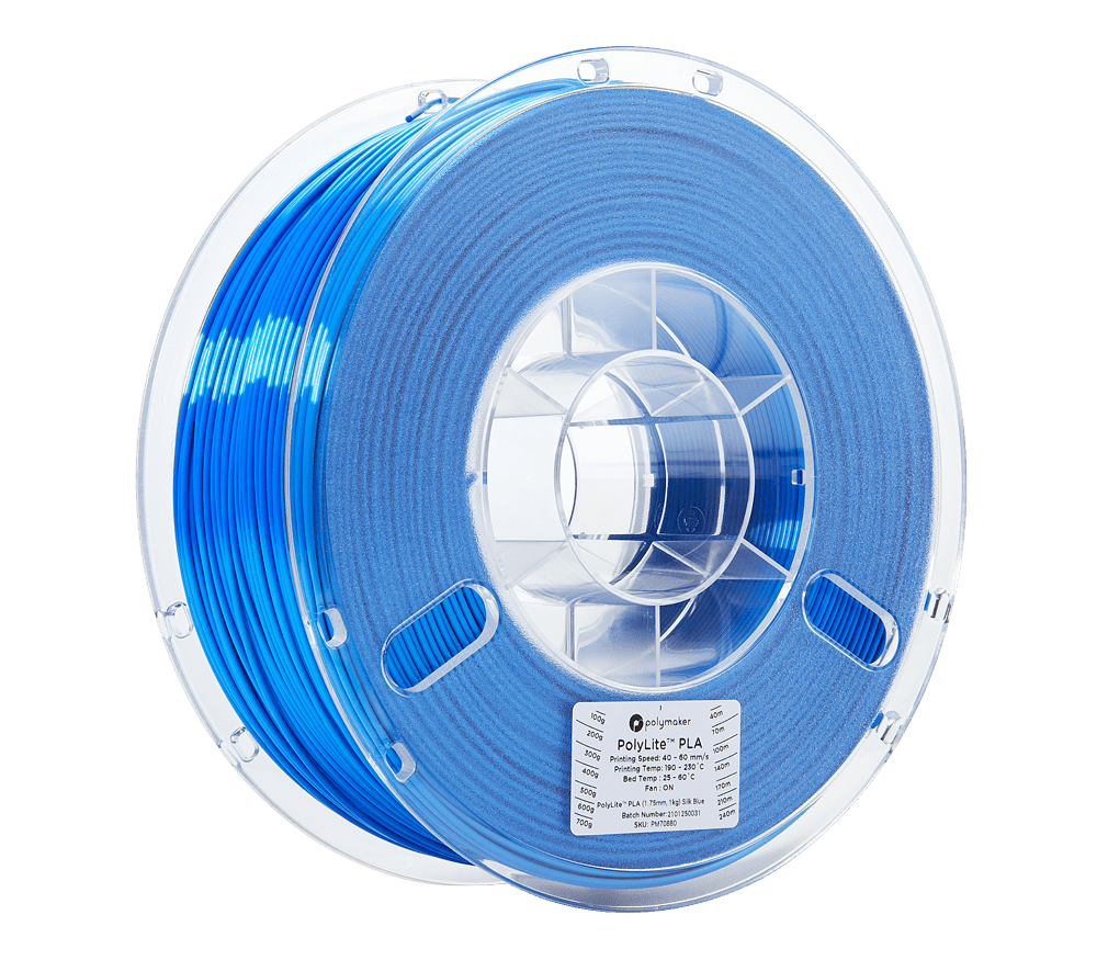 PolyMaker PolyLite Silk PLA 1.75mm Filament 1kg - Blue - PM70880 - DREMC STORE