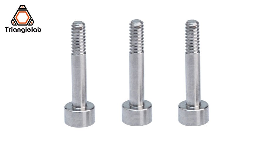 Three Rapido retaining bolts made of titanium, displayed against a white background.