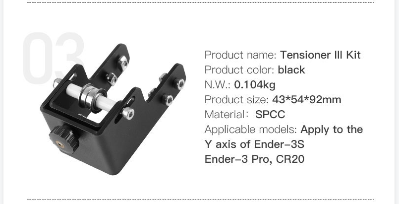 Timing Synchronous Belt Pulley Tensioner for Creality Ender 3/5 and CR - 10 Series - III Y Axis - 4004190004 - DREMC STORE