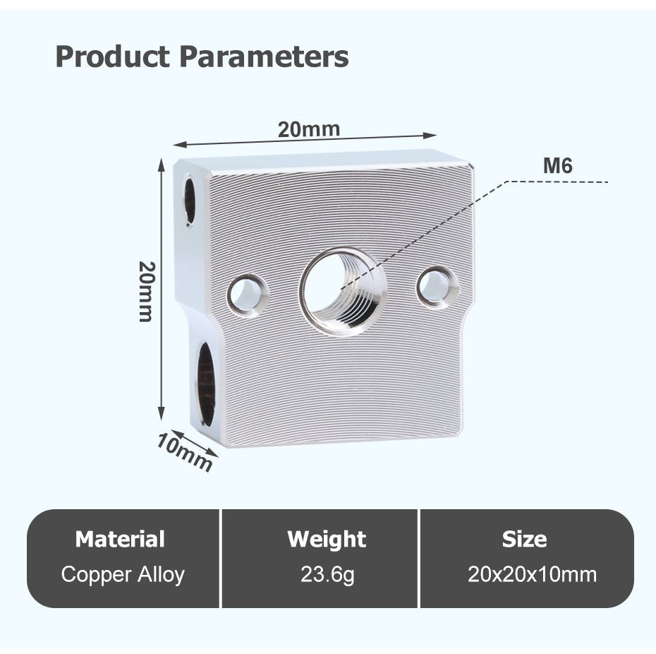 Trianglelab Upgrade CR 6 SE / MAX Compatible Copper Plated Heater Block - 72899241 - DREMC STORE