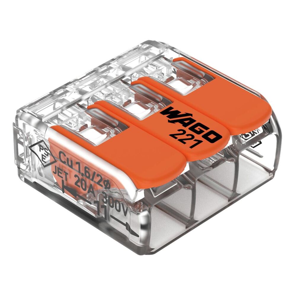Wago Terminal Block (2 Way / 3 Way / 5 Way) - 221 - 413 3 Way - 221 - 413 - DREMC STORE